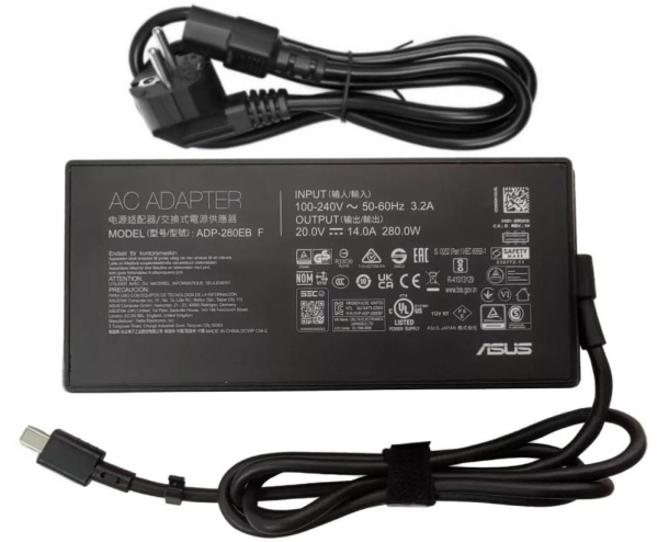 Original 280W Asus ROG Strix G16 (2025) G615 G615LP-AS96 Rectangle Conn Adaptador AC Carregador