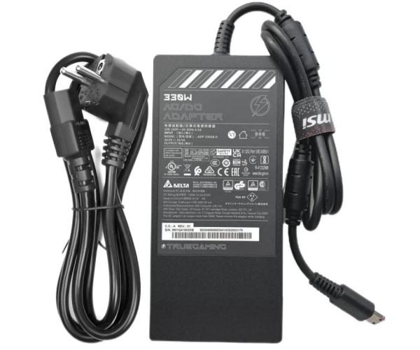 Original 20V 16.5A 330W MSI Vector 16 HX AI A2XWIG-040IT Adaptador AC Carregador + Cabo