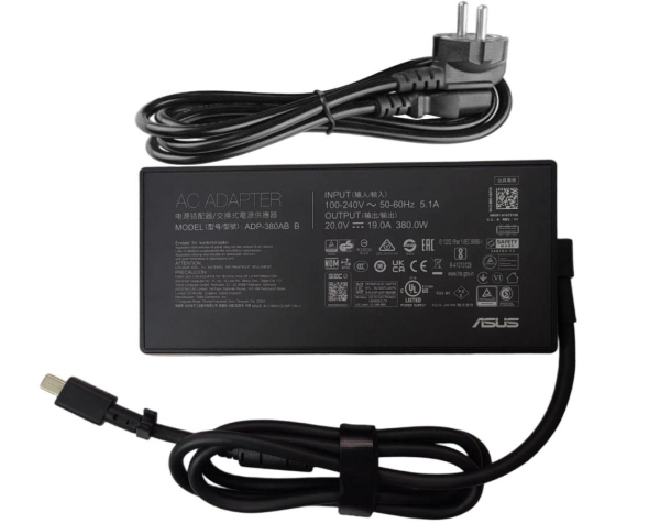 Original 20V 19A 380W Asus ROG Strix SCAR 18 (2025) G835LX-XS97 Rectangle Conn Adaptador AC Carregador