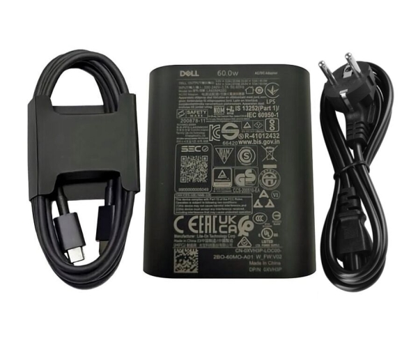 Original 60W USB-C Dell Latitude 9430 Adaptador Carregador + Cabo