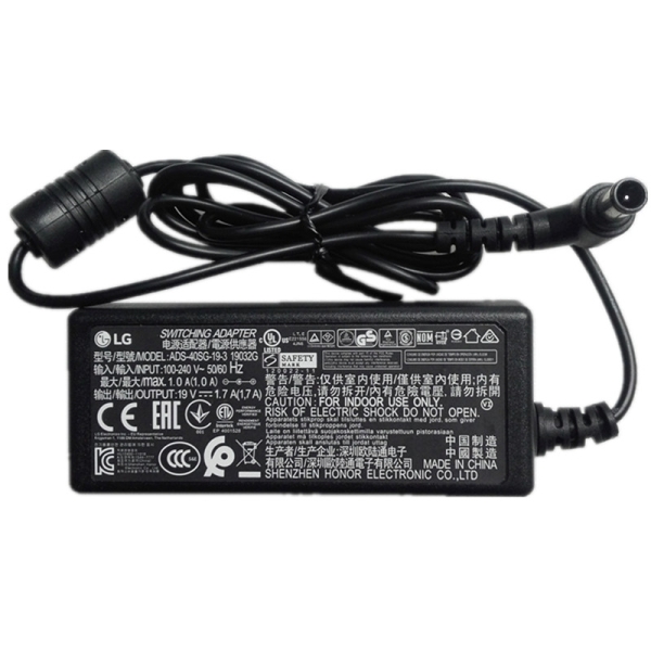 Original 19V 1.7A 32W LG IPS Monitor 27MP37VQ Carregador AC Adaptador