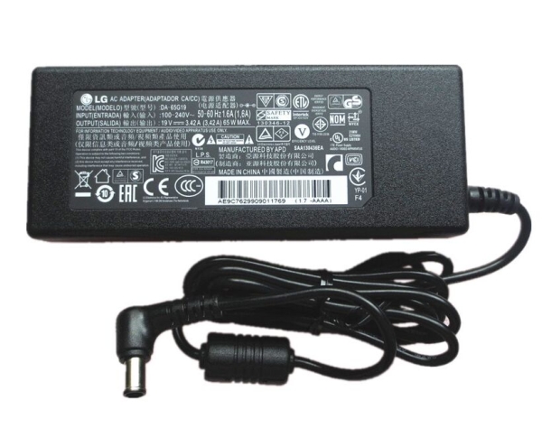 Original 65W LG TV Monitor LED LCD M2252D M2252D-PZ Carregador + Cabo